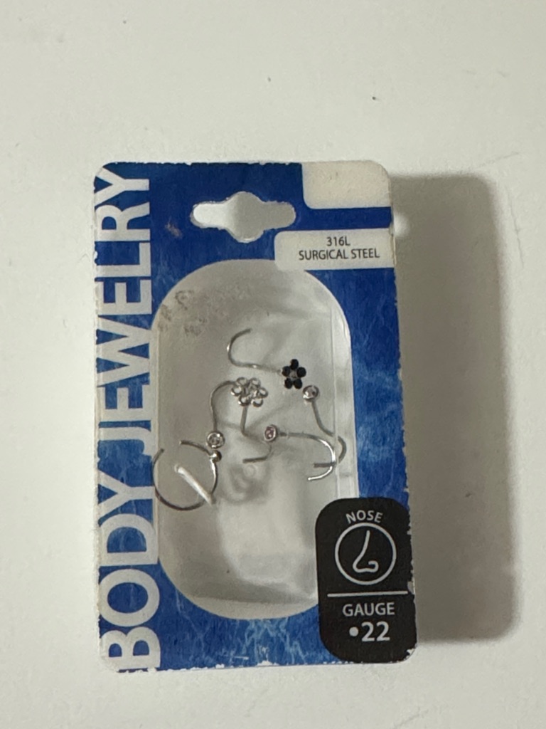 316l Surgical Steel Silver Nose Rings  Pack Of Mixed Styles
